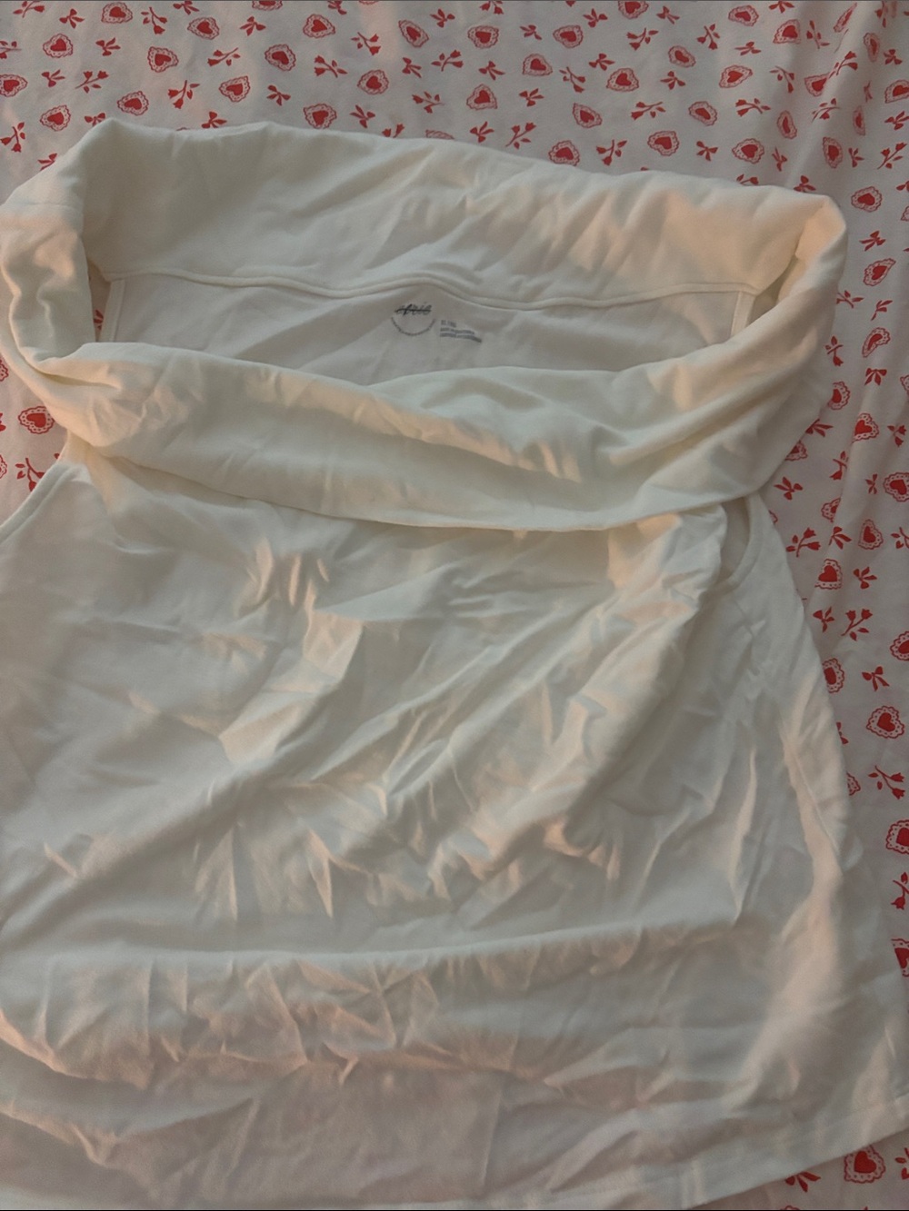 aerie Cream Strapless Fold-Over Tank Top